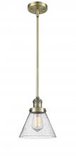 Innovations Lighting 201S-AB-G44 - Cone - 1 Light - 8 inch - Antique Brass - Stem Hung - Mini Pendant