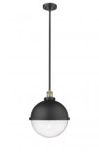 Innovations Lighting 201S-BAB-HFS-124-BK - Hampden - 1 Light - 13 inch - Black Antique Brass - Stem Hung - Pendant