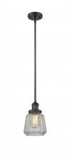 Innovations Lighting 201S-BK-G142 - Chatham - 1 Light - 7 inch - Matte Black - Stem Hung - Mini Pendant