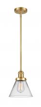 Innovations Lighting 201S-SG-G42 - Cone - 1 Light - 8 inch - Satin Gold - Stem Hung - Mini Pendant