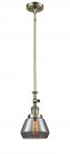  206-AB-G173-LED - Fulton - 1 Light - 7 inch - Antique Brass - Stem Hung - Mini Pendant