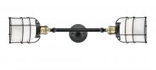 Innovations Lighting 208L-BAB-G51-CE - Bell Cage - 2 Light - 6 inch - Black Antique Brass - Bath Vanity Light