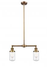 Innovations Lighting 209-BB-G312 - Dover - 2 Light - 21 inch - Brushed Brass - Stem Hung - Island Light