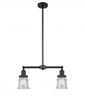 Innovations Lighting 209-BK-G184S - Canton - 2 Light - 21 inch - Matte Black - Stem Hung - Island Light