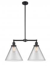 Innovations Lighting 209-BK-G42-L - Cone - 2 Light - 21 inch - Matte Black - Stem Hung - Island Light