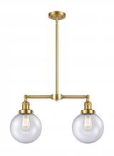 Innovations Lighting 209-SG-G204-8 - Beacon - 2 Light - 25 inch - Satin Gold - Stem Hung - Island Light