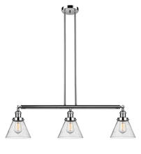 Innovations Lighting 213-PN-G44 - Cone - 3 Light - 40 inch - Polished Nickel - Stem Hung - Island Light