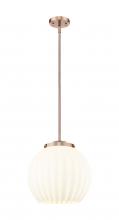 Innovations Lighting 221-1S-AC-G1217-14WV - White Venetian - 1 Light - 14 inch - Antique Copper - Stem Hung - Pendant