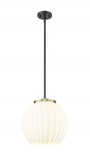 Innovations Lighting 221-1S-BAB-G1217-14WV - White Venetian - 1 Light - 14 inch - Black Antique Brass - Stem Hung - Pendant