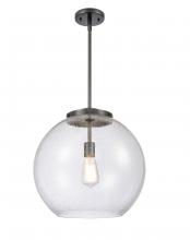 Innovations Lighting 221-1S-BK-G124-16 - Athens - 1 Light - 16 inch - Matte Black - Stem Hung - Pendant