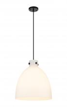 Innovations Lighting 410-1PL-BK-G412-16WH - Newton Bell - 1 Light - 16 inch - Matte Black - Cord hung - Pendant