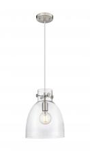 Innovations Lighting 410-1PM-SN-G412-10CL - Newton Bell - 1 Light - 10 inch - Satin Nickel - Cord hung - Pendant