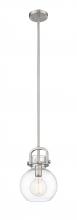 Innovations Lighting 410-1S-SN-8CL-LED - Newton Sphere - 1 Light - 8 inch - Brushed Satin Nickel - Cord hung - Mini Pendant