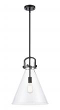 Innovations Lighting 410-1SL-BK-G411-14CL - Newton Cone - 1 Light - 14 inch - Matte Black - Pendant