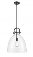 Innovations Lighting 410-1SL-BK-G412-14CL - Newton Bell - 1 Light - 14 inch - Matte Black - Pendant