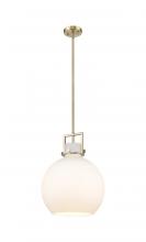 Innovations Lighting 411-1SL-BB-G410-14WH - Newton Sphere - 1 Light - 14 inch - Brushed Brass - Pendant