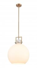 Innovations Lighting 411-1SL-BB-G410-16WH - Newton Sphere - 1 Light - 16 inch - Brushed Brass - Pendant