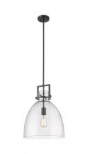 Innovations Lighting 411-1SL-BK-G412-14SDY - Newton Bell - 1 Light - 14 inch - Matte Black - Pendant