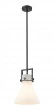 Innovations Lighting 411-1SM-BK-G411-10WH - Newton Cone - 1 Light - 10 inch - Matte Black - Stem Hung - Mini Pendant