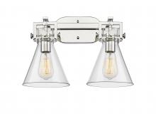 Innovations Lighting 411-2W-PN-G411-7CL - Newton Cone - 2 Light - 17 inch - Polished Nickel - Bath Vanity Light