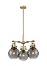 Innovations Lighting 411-3CR-BB-G410-7SM - Newton Sphere - 3 Light - 21 inch - Brushed Brass - Pendant