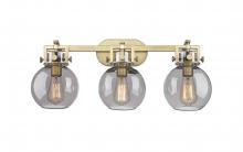 Innovations Lighting 411-3W-BB-G410-7SM - Newton Sphere - 3 Light - 27 inch - Brushed Brass - Bath Vanity Light