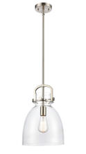 Innovations Lighting 412-1S-SN-10CL - Newton Bell - 1 Light - 10 inch - Brushed Satin Nickel - Stem Hung - Mini Pendant