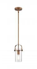 Innovations Lighting 423-1S-BB-G423-7SDY - Pilaster II Cylinder - 1 Light - 7 inch Long Glass - Brushed Brass - Pendant