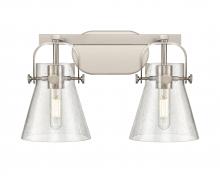 Innovations Lighting 423-2W-SN-G411-6SDY - Pilaster II Cone - 2 Light - 17 inch - Satin Nickel - Bath Vanity Light