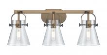 Innovations Lighting 423-3W-BB-G411-6SDY - Pilaster II Cone - 3 Light - 27 inch - Brushed Brass - Bath Vanity Light