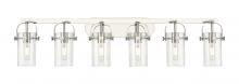 Innovations Lighting 423-6W-PN-G423-7SDY - Pilaster II Cylinder - 6 Light - 44 inch - Polished Nickel - Bath Vanity Light