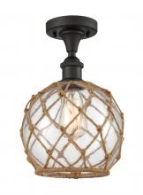 Innovations Lighting 516-1C-OB-G122-8RB - Farmhouse Rope - 1 Light - 8 inch - Oil Rubbed Bronze - Semi-Flush Mount