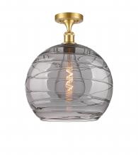 Innovations Lighting 516-1C-SG-G1213-14SM - Athens Deco Swirl - 1 Light - 14 inch - Satin Gold - Semi-Flush Mount