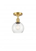 Innovations Lighting 516-1C-SG-G124-6 - Athens - 1 Light - 6 inch - Satin Gold - Semi-Flush Mount