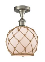 Innovations Lighting 516-1C-SN-G121-8RB - Farmhouse Rope - 1 Light - 8 inch - Brushed Satin Nickel - Semi-Flush Mount