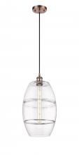 Innovations Lighting 516-1P-AC-G557-10CL - Vaz - 1 Light - 10 inch - Antique Copper - Cord hung - Mini Pendant