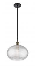 Innovations Lighting 516-1P-BAB-G555-12CL - Ithaca - 1 Light - 12 inch - Black Antique Brass - Cord hung - Mini Pendant