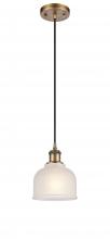 Innovations Lighting 516-1P-BB-G411 - Dayton - 1 Light - 6 inch - Brushed Brass - Cord hung - Mini Pendant