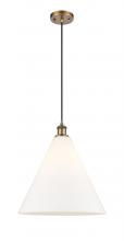 Innovations Lighting 516-1P-BB-GBC-161 - Berkshire - 1 Light - 16 inch - Brushed Brass - Cord hung - Pendant