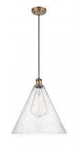 Innovations Lighting 516-1P-BB-GBC-164 - Berkshire - 1 Light - 16 inch - Brushed Brass - Cord hung - Pendant