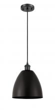 Innovations Lighting 516-1P-BK-MBD-9-BK - Bristol - 1 Light - 9 inch - Matte Black - Cord hung - Mini Pendant