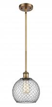 Innovations Lighting 516-1S-BB-G122-8CBK - Farmhouse Chicken Wire - 1 Light - 8 inch - Brushed Brass - Mini Pendant