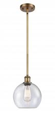 Innovations Lighting 516-1S-BB-G124 - Athens - 1 Light - 8 inch - Brushed Brass - Mini Pendant