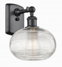 Innovations Lighting 516-1W-BK-G555-8CL - Ithaca - 1 Light - 8 inch - Matte Black - Sconce