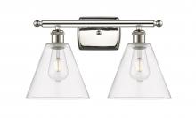 Innovations Lighting 516-2W-PN-GBC-82 - Berkshire - 2 Light - 18 inch - Polished Nickel - Bath Vanity Light