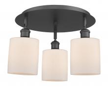 Innovations Lighting 516-3C-BK-G111 - Cobbleskill - 3 Light - 17 inch - Matte Black - Flush Mount