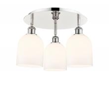 Innovations Lighting 516-3C-PN-G558-6GWH - Bella - 3 Light - 17 inch - Polished Nickel - Flush Mount