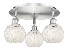 Innovations Lighting 516-3C-SN-G1216-6WM - White Mouchette - 3 Light - 18 inch - Satin Nickel - Flush Mount