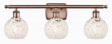 Innovations Lighting 516-3W-AC-G1216-6WM - White Mouchette - 3 Light - 26 inch - Antique Copper - Bath Vanity Light