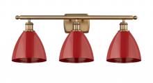 Innovations Lighting 516-3W-BB-MBD-75-RD - Plymouth - 3 Light - 28 inch - Brushed Brass - Bath Vanity Light